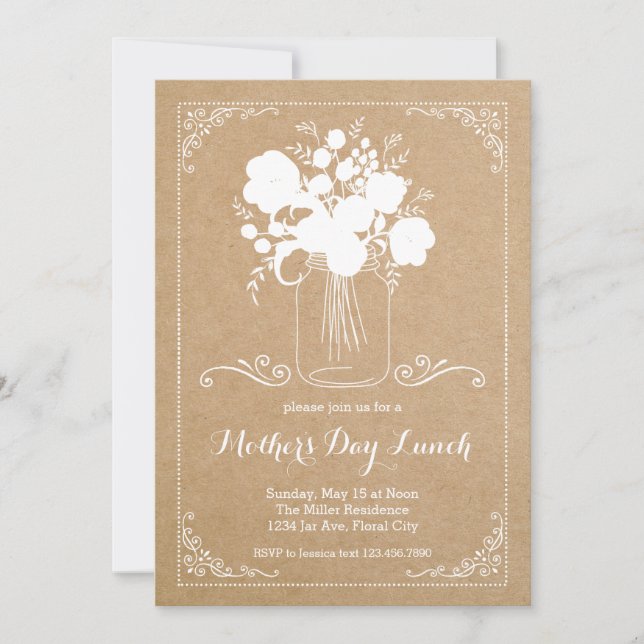 Invitación al Día de la Madre Rústica (Anverso)