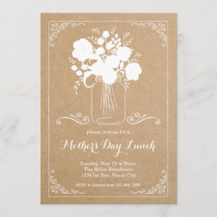 Invitación al Día de la Madre Rústica