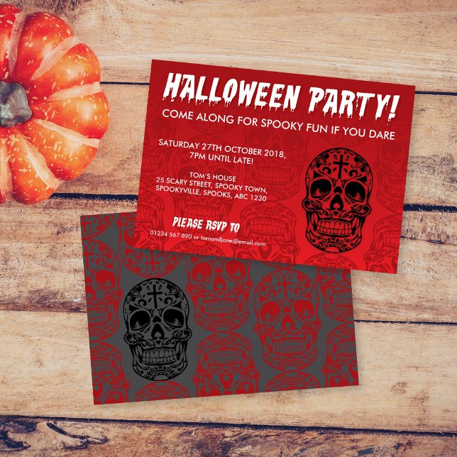 Invitación al Día de la Muerte en Halloween (Subido por el creador)