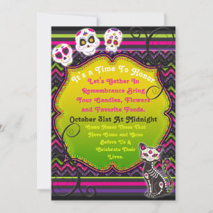 Invitación al Día de los Muertos de Calacas
