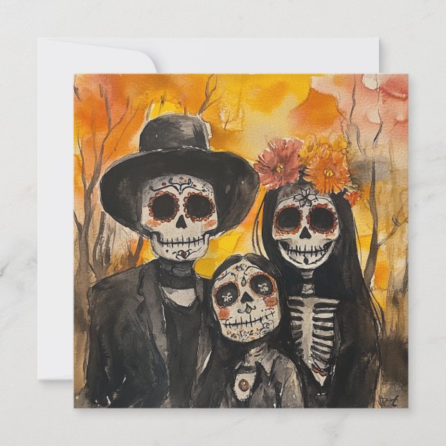 Invitación al Día de los Muertos de la Familia (Anverso)