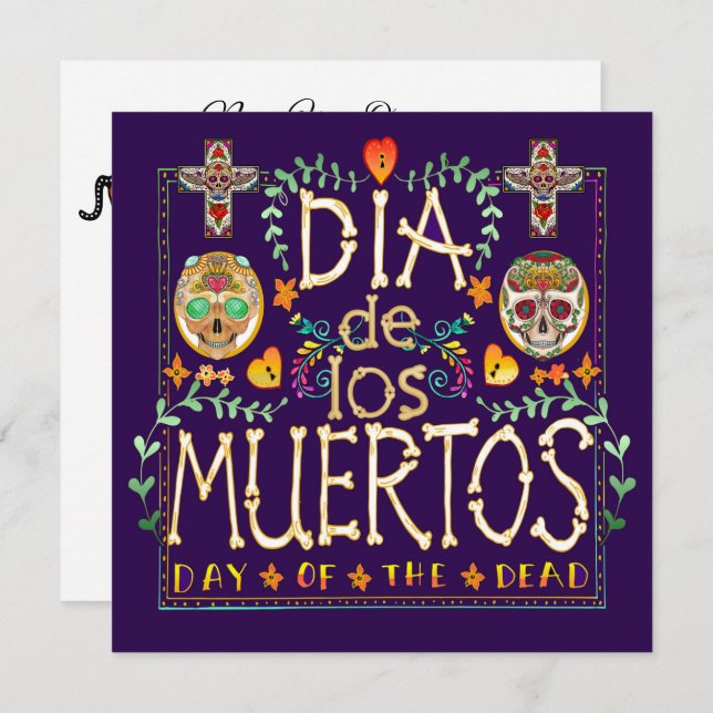 Invitación al Día de los Muertos - Día de los muer (Anverso / Reverso)