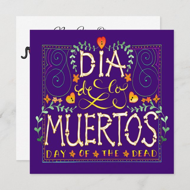 Invitación al Día de los Muertos - Día de los muer (Anverso / Reverso)
