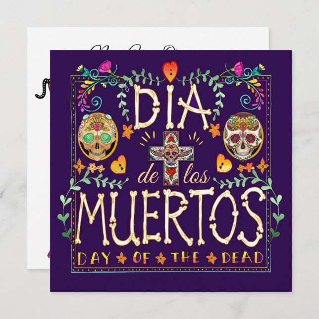 Invitación al Día de los Muertos - Día de los muer (Anverso / Reverso)