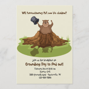 Invitación al Día de Punxsutawney Phil Groundhog