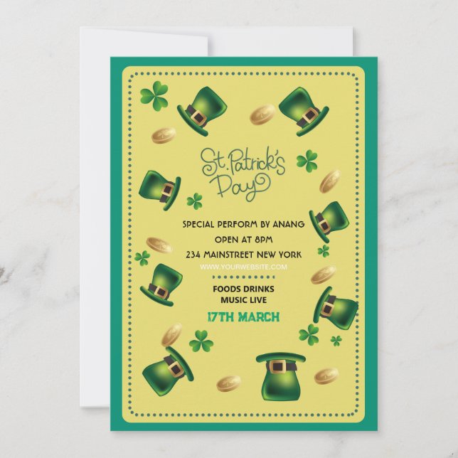 Invitación al Día de San Patricio (Anverso)