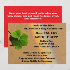Invitación al día de San Patricio Arcoíris Rojo