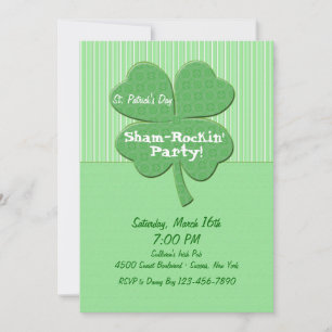 Invitación al Día de Shamrock Stripes St. Patrick