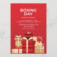 Invitación al día del boxeo en rojo