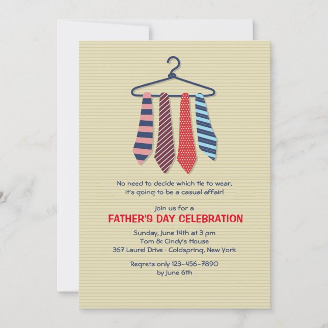 Invitación al Día del Padre de los Neckties (Anverso)