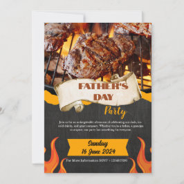 Invitación al Día del Padre Negro y Naranja Modern