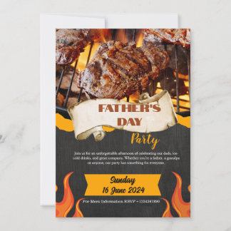 Invitación al Día del Padre Negro y Naranja Modern