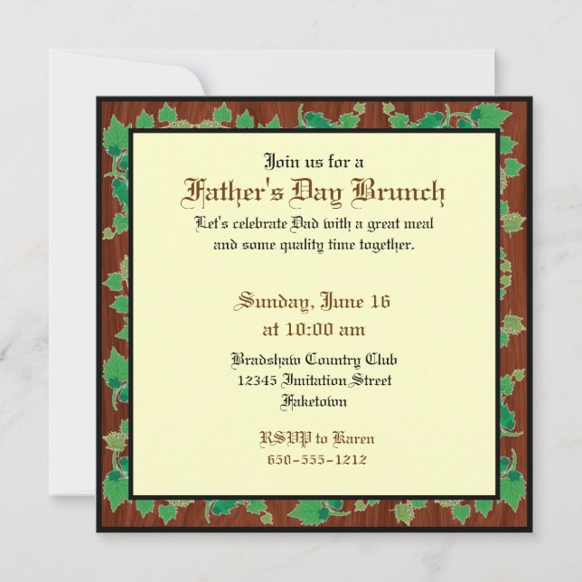 Invitación al Día del Padre Personalizado (deja di (Anverso)