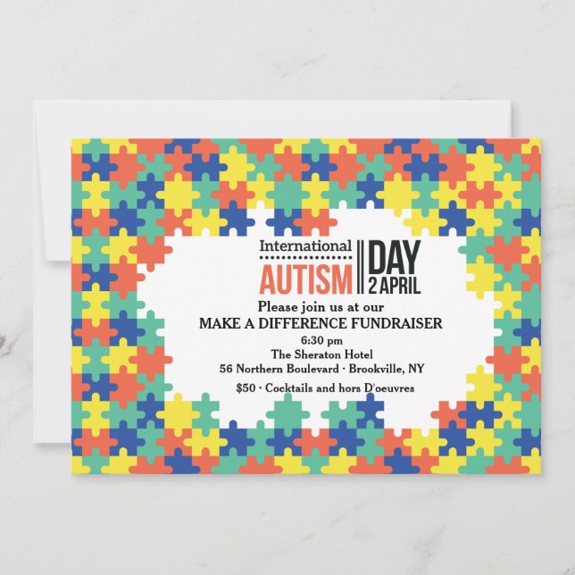 Invitación al Día Internacional del Autismo (Anverso)