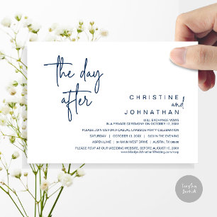 Invitación Al día siguiente, el Fiesta de Elopement Boda, la