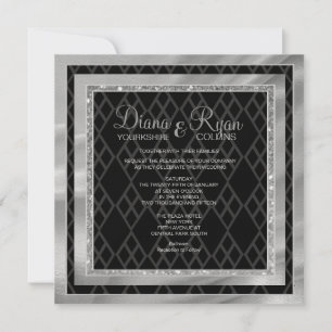 Invitación al diamante de lazo negro