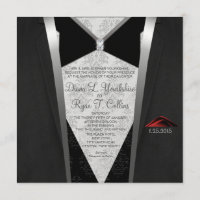 Invitación al diamante de lazo negro