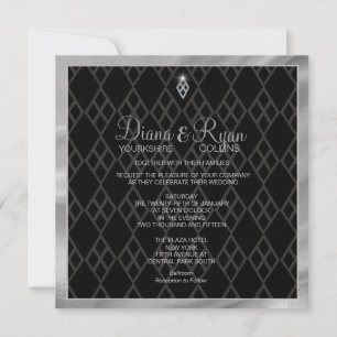 Invitación al diamante de lazo negro