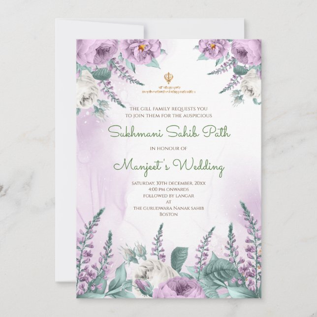 Invitación al Digital Sukhmani Path e invitación a (Anverso)