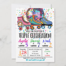 Invitación al Disco de Patinaje sobre Ruedas de Tr