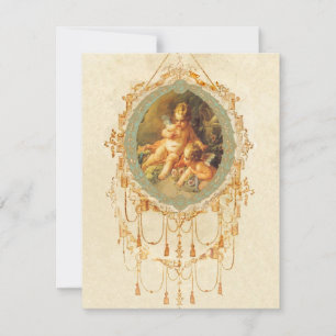 Invitación al diseño de arte ornato de Cherub anti