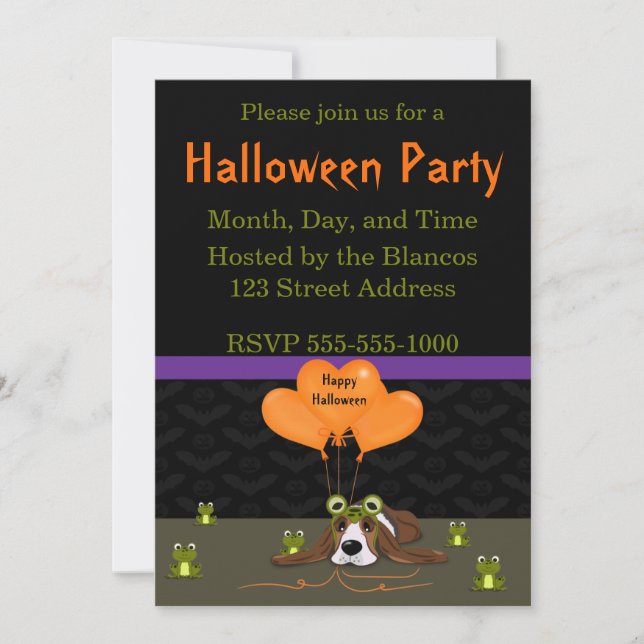 Invitación al disfraz de Halloween (Anverso)