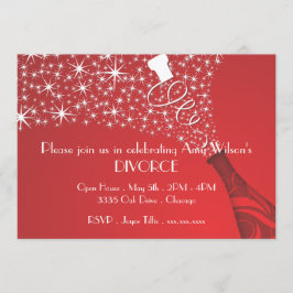 Invitación al Divorcio de Champaña Roja y Blanca