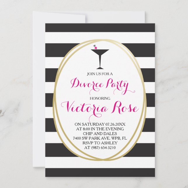 Invitación al Divorcio ~ Rosa caliente, banda negr (Anverso)