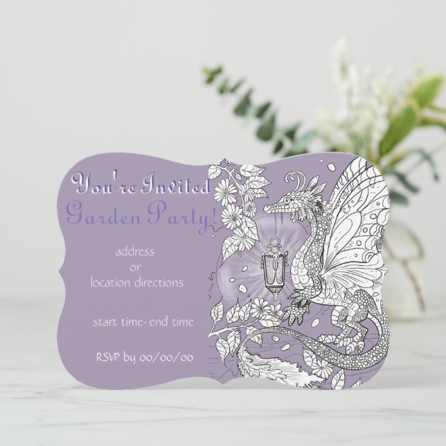 Invitación al Dragón de Faery Garden (Anverso de pie)