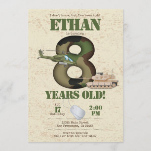 Invitación al ejército - Invitación a cumplir 8 añ