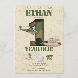 Invitación al ejército - Primer cumpleaños
