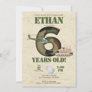 Invitación al ejército - VI cumpleaños