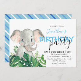 Invitación al elefante Baby Shower Boy