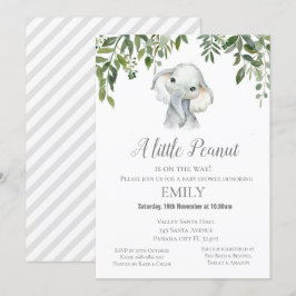 Invitación al elefante de cacahuate - Baby Shower