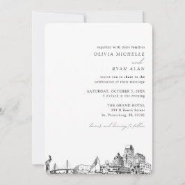 Invitación al elegante Skyline Boda de San Petersb