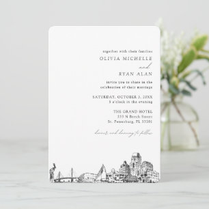 Invitación al elegante Skyline Boda de San Petersb