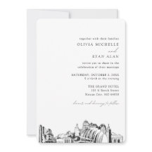 Invitación al elegante Skyline de Boda de Kansas C