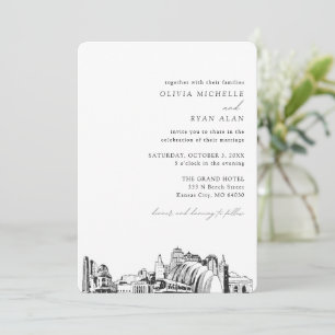 Invitación al elegante Skyline de Boda de Kansas C