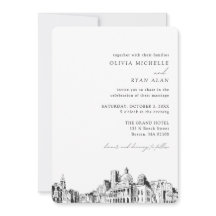 Invitación al elegante Skyline del Boda de Boston