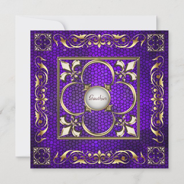 Invitación al Emperador Fleur De Lis Purple Regenc (Anverso)