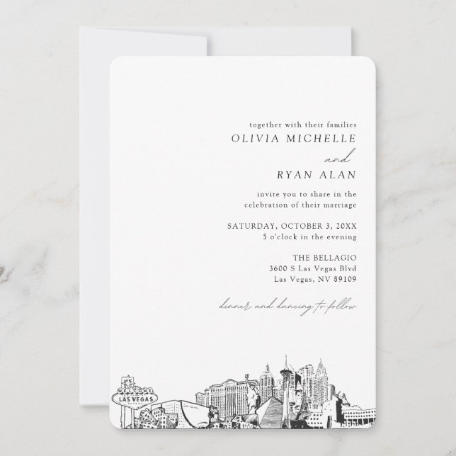 Invitación al esbozo de Boda de Las Vegas (Anverso)