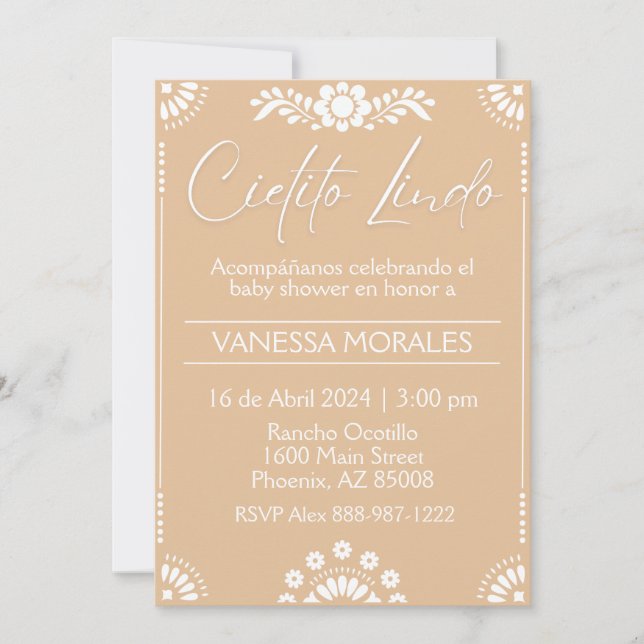 Invitación al español de Cielito Lindo Brown (Anverso)