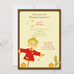 Invitación al espantapájaros de la cosecha de otoñ
