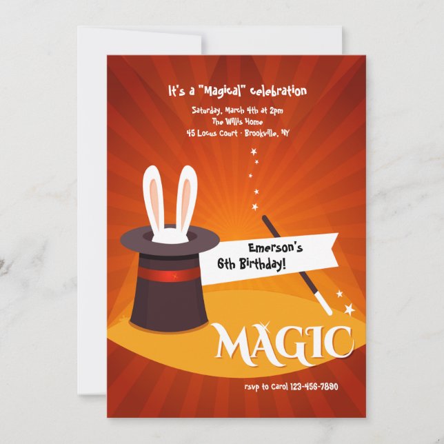 Invitación al espectáculo de magia (Anverso)