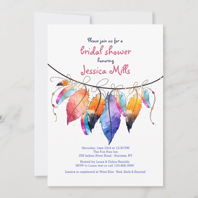 Invitación al estilo Boho (Anverso)
