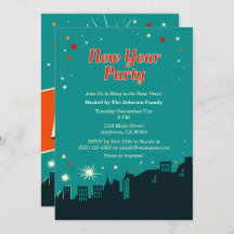 Invitación al estilo moderno de Fiesta de Año Nuev