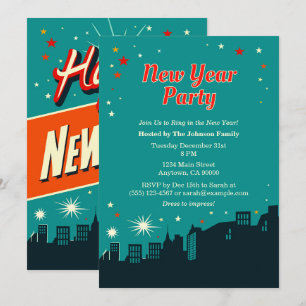 Invitación al estilo moderno de Fiesta de Año Nuev
