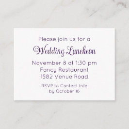 Invitación al evento Boda de guion púrpura elegant