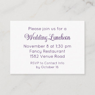 Invitación al evento Boda de guion púrpura elegant