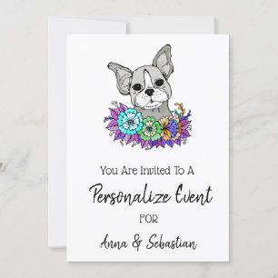 *~* Invitación al evento de adorable bulldog franc